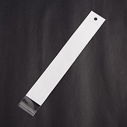 Honeyhandy Rectangle OPP Cellophane Bags, White, 29x4cm, Unilateral Thickness: 0.035mm, Hole: 6mm, Inner Measure: 24x4cm