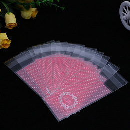 Honeyhandy Rectangle Plastic Cellophane Bags, for Lipstick Packaging, Hot Pink, 13x5cm, Unilateral Thickness: 0.035mm, Inner Measure: 10x5cm, about 96~100pcs/bag