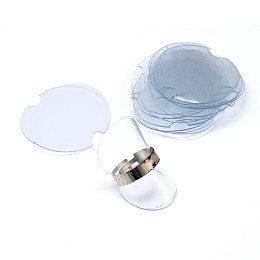 Honeyhandy Disc Plastic Ring Displays, Clear, 38.5x0.8mm, 100pcs/bag
