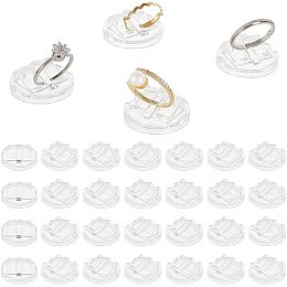 AHANDMAKER 30 Pcs Acrylic Ring Display Holder, Transparent Ring Showcase Display Ring Blocks for Selling Jewelry Storage Organizers for Wedding Ring Display Home Retail Shop Shows Photo Prop, Round