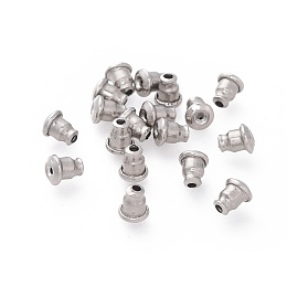 Honeyhandy 304 Stainless Steel Ear Nuts, Earring Backs, Gunmetal, 6x5mm, Hole: 1.2mm, Fit For 0.7~0.9mm Pin