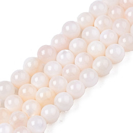 Honeyhandy Natural Freshwater Shell Beads Strands, Dyed, Round, Lavender Blush, 2.5~3.5mm, Hole: 0.5~0.6mm, about 122~136pcs/strand, 14.57 inch~15.63 inch(37cm~39.7cm)