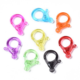 Honeyhandy Transparent Acrylic Lobster CLaw Clasps, Mixed Color, 30x21.5x5.5mm, Hole: 3mm