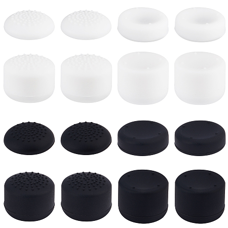 OLYCRAFT 16Pcs Thumb Grips Joystick Cap Analog Stick Cover Silicone Analog Controller Gamepad Raised Antislip Thumb Stick Grips for PS5 PS4 Xbox360 Controller - Black & White