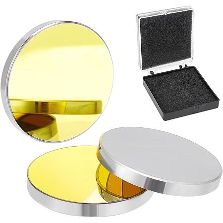 Silicon Gold-Plated Reflective Lens, CO2 Laser Mirror Lens, for Laser Engraving Cutting Machine, Flat Round, Yellow, 25x3mm