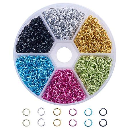 ARRICRAFT 1 Box (about 1080PCS) Colorful Aluminum Wire Open Jump Rings for jewelry Making Accessories 6x0.8mm