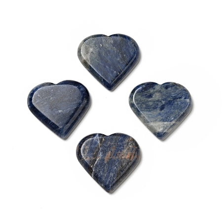 Honeyhandy Natural Sodalite Display Decorations, Home Decorations, Heart, 42~43x45~46x8mm