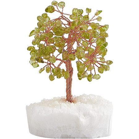 GORGECRAFT Healing Crystal Tree Natural Period Crystal Tree with Druzy Agate Pedestal Display Feng Shui Ornaments for Good Luck Wealth Health, 4.7