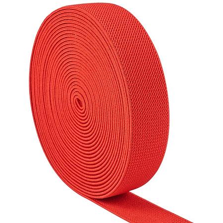 BENECREAT 5.5 Yards 25mm Wide Flat Elastic Band Red Stretch Knitting Elastic Band for DIY Sewing Craft Accessories, 2mm Thick
