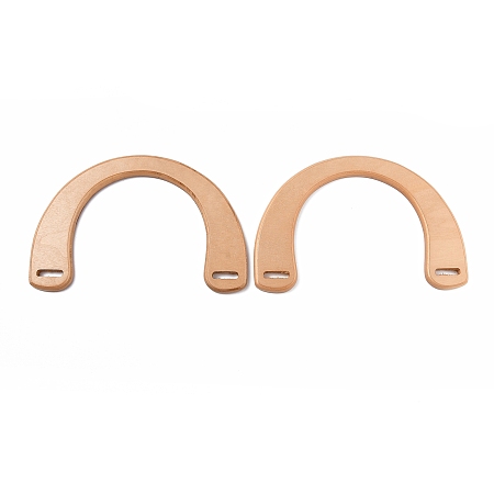 Honeyhandy Wood Bag Handles, for Bag Handles Replacement Accessories, U-shaped, BurlyWood, 185x125x9mm, Hole: 22.5x6mm