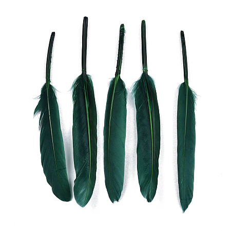 Honeyhandy Goose Feather Costume Accessories, Dyed, Teal, 105~157x16~22mm, about 500pcs/bag