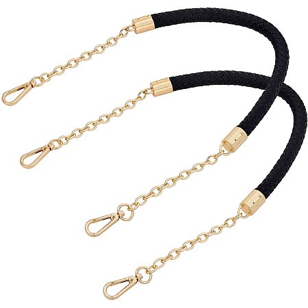 PandaHall Elite 2 Strand Black Bag Strap LinkChain Replacement BagChain with Lobster Clasps for Handbag Purse Wallet Clutch Crafts Making, 61cm