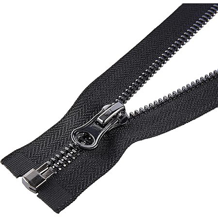 BENECREAT 4PCS #8 28 Inch Separating Jacket Zipper Black Metal Zipper with Gunmetal Teeth Alloy Y-Teeth Zipper for Coats, Bags and Sewing Crafts