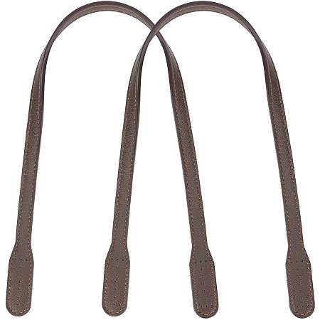 ARRICRAFT 2pcs Leather Purses Straps, 23.2 inch PU Leather Bag Handles Replacement Purse Straps Leather Handbag Handles DIY Sewing Strap Cross-Body Bags Straps Purse Making Supplies, Dark Brown