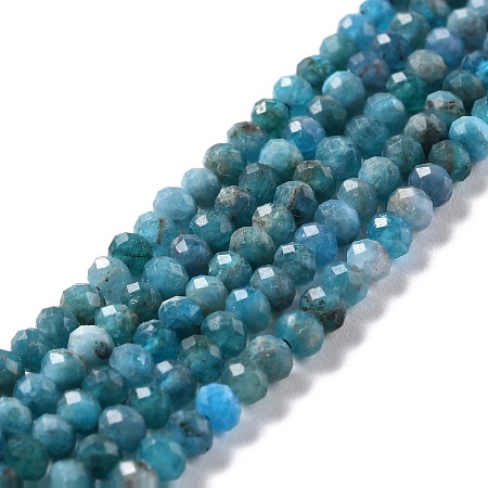 Arricraft Natural Apatite Beads Strands, Faceted, Rondelle, Grade AB+, 4x3mm, Hole: 0.8mm, about 138pcs/strand, 15.35''(39cm)