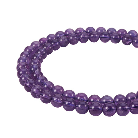 PandaHall Elite 6mm MediumSlateBlue Natural Amethyst Bead Strands Grade AB+ Round Loose Beads Approxi 15.5 inch 64pcs 1 Strand for Jewelry Making