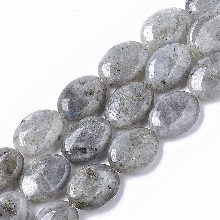 Honeyhandy Natural Labradorite Beads Strands, Oval, 18x13.5x6~7mm, Hole: 1.2mm, about  20~22pcs/Strand, 15.55 inch(39.5 cm)
