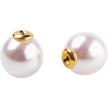 Beebeecraft Pandahall Elite 100pcs 11mm Pearl Earring Backs Golden Tone  Brass Earring Safety Stopper for Ear Studs and Posts