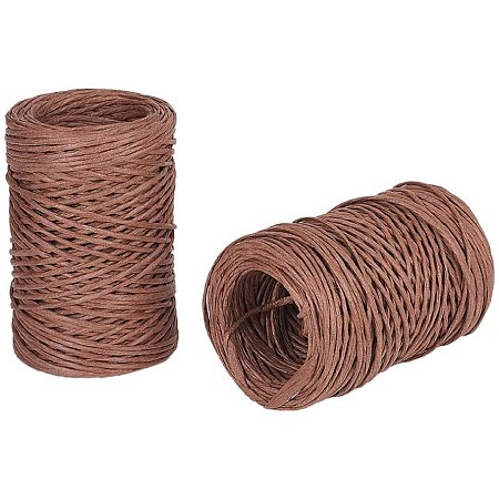 NBEADS 2 Rolls 2mm Coconut Brown Bind Wire Floral Wrap Twine for DIY Jewelry Craft Making Hanging Ornament Scrapbooking Gift Wrapping Card Making Flower Bouquets, 54.68 Yards/Roll