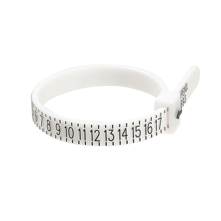Honeyhandy Ring Sizer, US Official American Finger Measure, Finger Gauge Measuring Belt for Men and Womens Sizes, White, 11.5x0.5x0.15cm