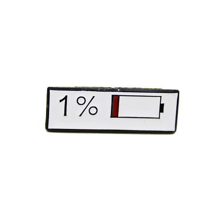 Honeyhandy Rectangle with Word 1% Enamel Pin, Electrophoresis Black Plated Alloy Badge for Backpack Clothes, Dark Red, 20x7mm