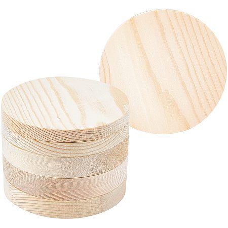 OLYCRAFT 6 Pack Pine Circle Plaque 3 Size Unfinished Wood Round Plaques Beige Wood Circles for Woodburning Painting Chip Carving - 2pcs/Size