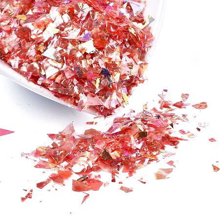 Honeyhandy Plastic Candy Sequins/Paillette Chip, UV Resin Filler, for Epoxy Resin Jewelry Making, Red, 2~20x2~16mm, about 20g/bag