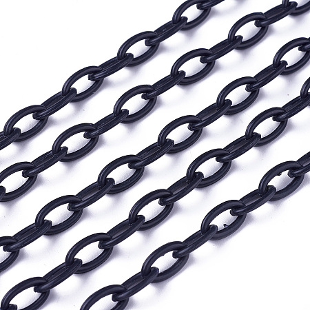 ARRICRAFT ABS Plastic Cable Chains, Oval, Black, 16 inches~16.9 inches(41~43cm), 7~7.5mm