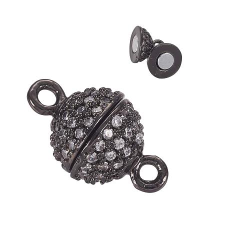ARRICRAFT 5 Sets Gunmetal Rhinestone Ball Magnetic Beads Clasp Buckle for Bracelet Necklace Jewelry