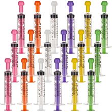 OLYCRAFT 18Pcs 6 Colors 5ML Plastic Measurement Syringe with Cap Individually Sealed Measuring Syringe Tools Without Needle Liquid Syringe for Scientific Labs Liquid Dispensing Pet Supplies