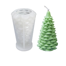 Honeyhandy 3D Christmas Tree DIY Candle Silicone Molds, for Xmas Tree Scented Candle Making, White, 9x15.2cm, Inner Diameter: 8.2x14cm