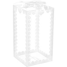 BENECREAT 24PCS Clear Wedding Boxes with Bowknot Pattern 6x3x3inch Rectangle PVC Transparent Gift Boxes for Candy Chocolate Valentine Gift Wrapping