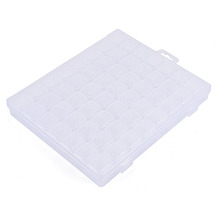 Honeyhandy Rectangle Polypropylene(PP) Bead Storage Containers, with Hinged Lid and 56 Grids, Each Row Has 8 Grids, for Jewelry Small Accessories, Clear, 21x17.5x2.7cm