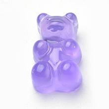 Honeyhandy Translucent Resin Cabochons, Bear, Medium Purple, 18.5x11x7mm