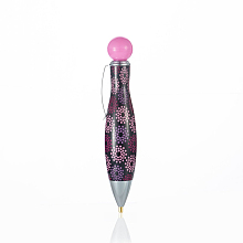 Honeyhandy Plastic Diamond Painting Point Drill Pen, with Clip, Diamond Painting Tools, Polka Dot Pattern, Pearl Pink, 100x20mm