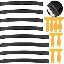 arricraft 8 Pcs Car Door Sill Scuff Guard, Carbon Fiber Paint Threshold Guard Universal Car Door Sill Protector Strip with Plastic Scraper for Most Cars