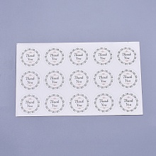 Honeyhandy 1.5 Inch Thank You Stickers, Thanksgiving  Sealing Stickers, Label Paster Picture Stickers, for Gift Packaging, Round, White, 38mm