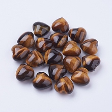 Arricraft Natural Tiger Eye Display Decorations, Heart, 15~15.5x15x10mm