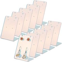 PandaHall Elite 10pcs Earring Holder 60 Holes L-Shape Jewelry Organizer Mini Earring Display Marketing Acrylic Ear Stud Necklace Stand Holders for Necklace Jewelry Dangling Slant Back Display