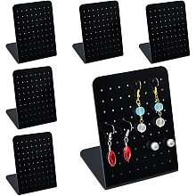 PandaHall Elite 6 Pack Acrylic Earring Holders, 72 Holes L-Shaped Earrings Ear Studs Display Stands Jewelry Showcase Earring Stand Organizer Jewelry Rack Display, 3.1x2.4x3.7 Inch / 8x6x9.5cm