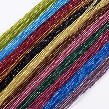 ARRICRAFT Glass Beads Strands, Faceted, Round, Mixed Color, 2x2mm, Hole: 0.4mm, about 193~197pcs/strand, 14.17 inches~15.51 inches(36~39.4cm)