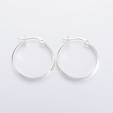 Honeyhandy 304 Stainless Steel Hoop Earrings, Hypoallergenic Earrings, Silver Color Plated, 26x25x4mm, Pin: 1x0.8mm