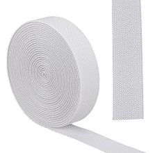 GORGECRAFT 5.5Yds Twill Woven Elastic Band 1" Wide White Polyester Elastic Bands Flat Double-Side Knit High Elasticity Band Elastic Spool Heavy Stretch Strap Knitting for Sewing Crafts Waistband