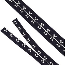 FINGERINSPIRE 3 Yard x 1.6 inch Hook and Eye Cotton Tape Trim 1.2 inch Spacing Black Trim with Hook Ribbon Edging Cordage Clothing Sewing for DIY Clothing Accessories Embellishment Decorations