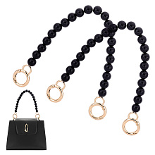 PandaHall Elite 2pcs 11.8" Imitation Pearl Bead Purse Chains, 12mm Black Pearl Bag Chain Replacement with Golden Clasps Short Bag Chains Decorations for Women Clutch Tote Bags Handbags Imitation Pearl Bead Purse Chains, 12mm Black Pearl Bag Chain Replacement with Golden Clasps Short Bag Chains Decorations for Women Clutch Tote Bags Handbags