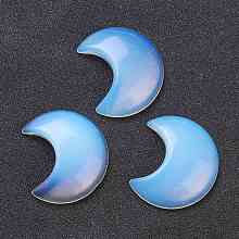 Honeyhandy Opalite Cabochons, No Hole/Undrilled, for Wire Wrapped Pendant Making, Moon, 34~35x29~30x7.5~9mm