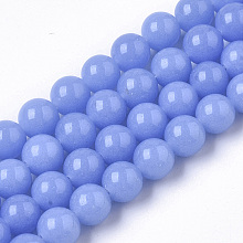 Honeyhandy Synthetic Luminous Stone Beads Strands, Round, Cornflower Blue, 8x8mm, Hole: 1mm, about 47~49pcs/strand, 14.17 inch~14.69 inch