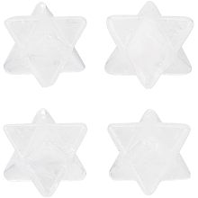 OLYCRAFT 4Pcs Natural Quartz Crystal Merkaba Star Quartz Crystal Merkaba Eight-Pointed Star Quartz Crystal Sacred Meditation Energy Stone for Meditation Yoga Chakra Balance Jewelry Pendant Decor