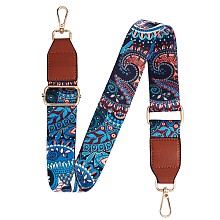 Honeyhandy Wide Polyester Purse Straps, Replacement Adjustable Shoulder Straps, Retro Removable Bag Belt, with Swivel Clasp, for Handbag Crossbody Bags Canvas Bag, Leaf Pattern, 79~12.9x3.8cm