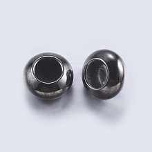 Honeyhandy Brass Beads, Rondelle, Gunmetal, 6x3mm, Hole: 3mm